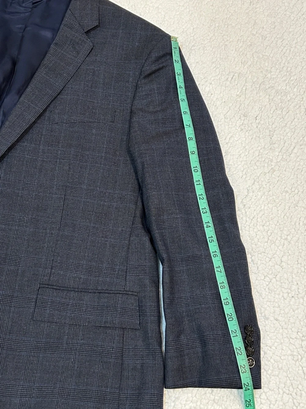 J. Crew Crosby Blue Plaid Wool 2-Button Blazer Jacket 48R American Woolen Co.